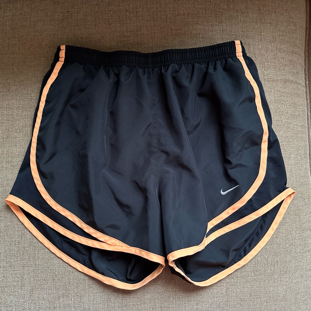 Nike running shorts black and orange